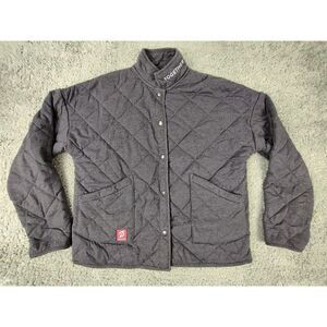 Peloton Jacket Women's S Gray Quilted Snap Up‎ Long Sleeve Together We Go Far
